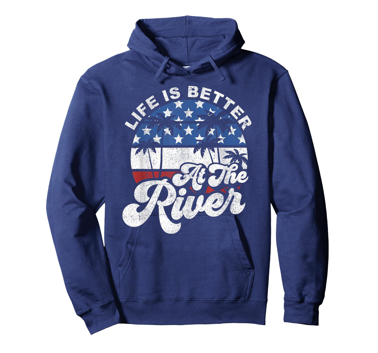 Life is Better at The River 4th of July American Flag Retro T-Shirt
