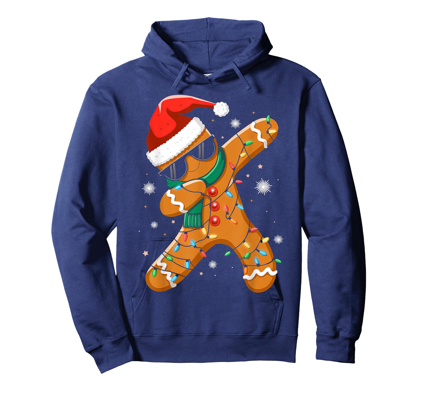 Dabbing Gingerbread Xmas Lights Boys Girls Kids Christmas T-Shirt