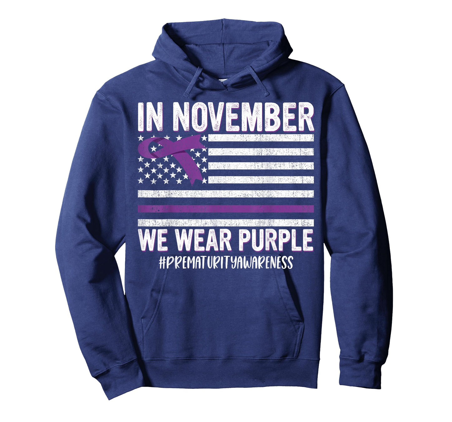 Prematurity Awareness Ribbon USA Flag T-Shirt