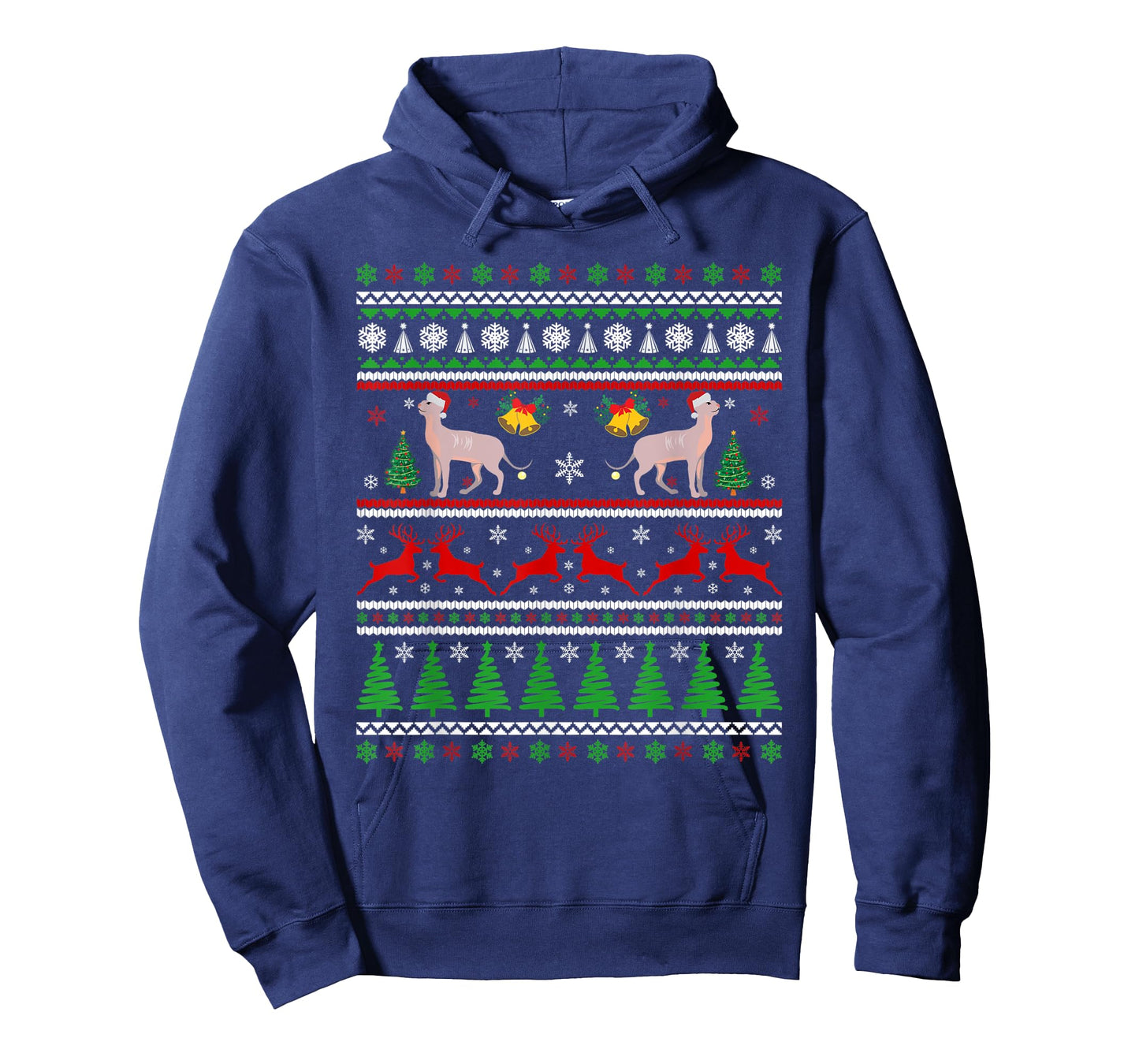 Christmas Sphynx Cat Paw Ugly Xmas Tree Lights Pajama T-Shirt for Men Women Kids