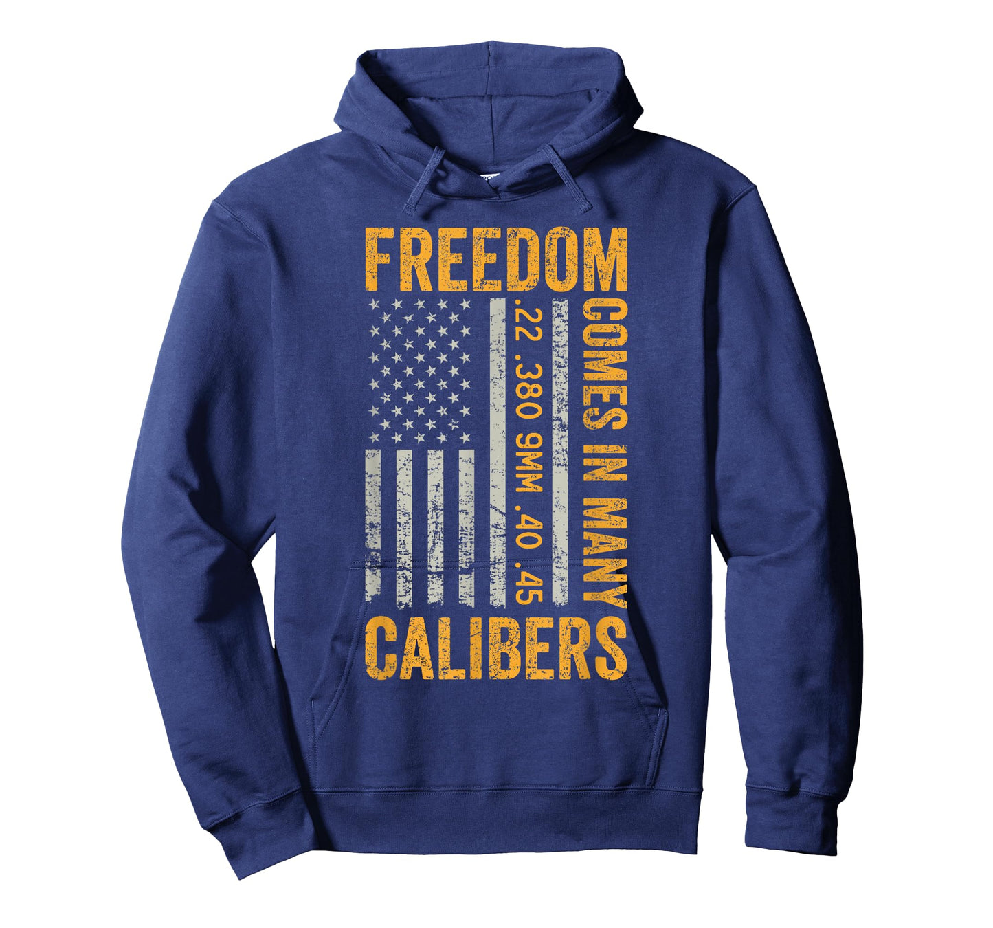 Freedom Comes In Many Calibers - Funny Pro Gun USA Flag T-Shirt