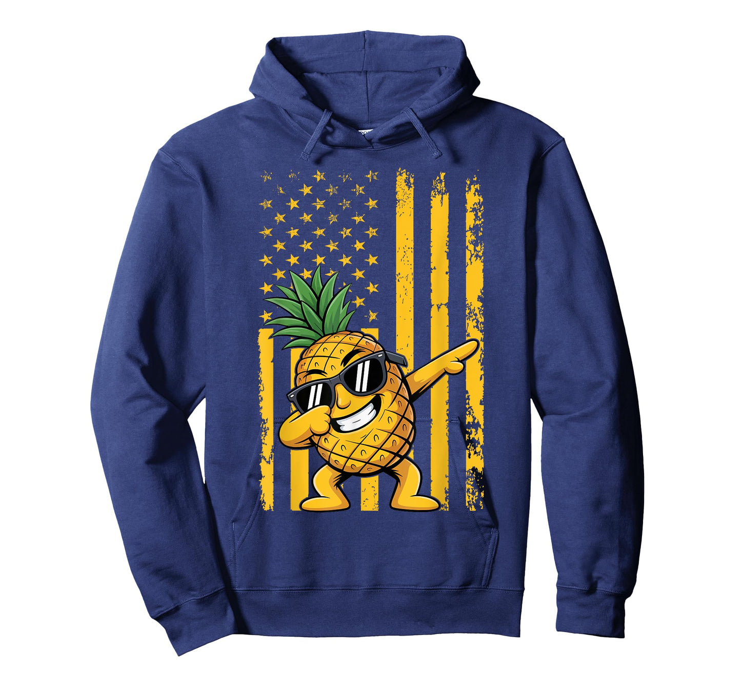 Graphic Pineapple Retro American Flag Dabbing Pineapple T-Shirt