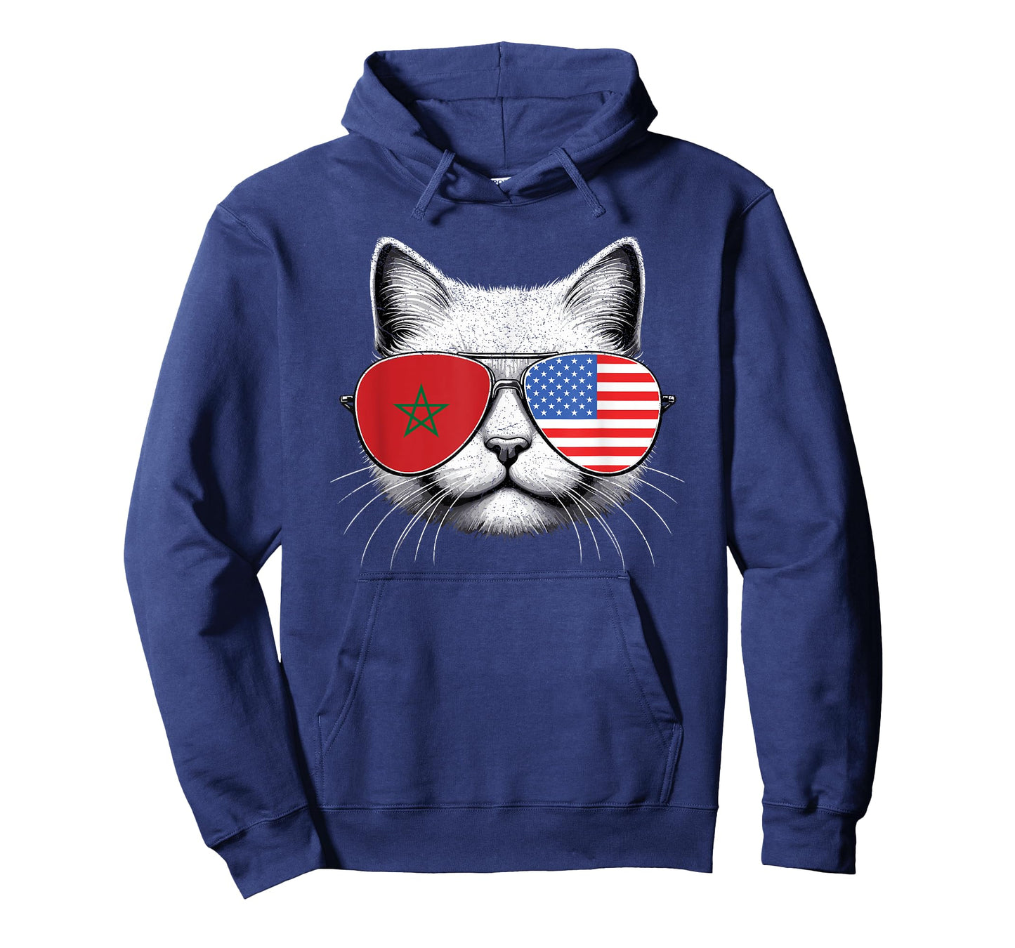 Moroccan American Flag Funny Cat Morocco USA T-Shirt
