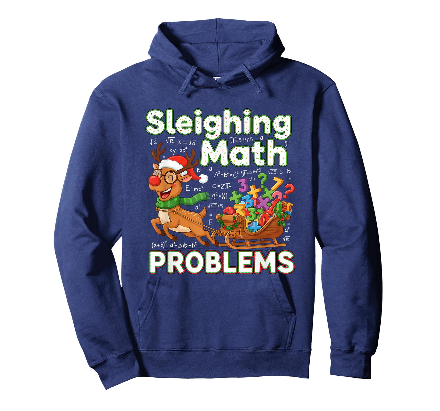 Sleighing Math Problems Christmas Funny Math Teacher Xmas T-Shirt