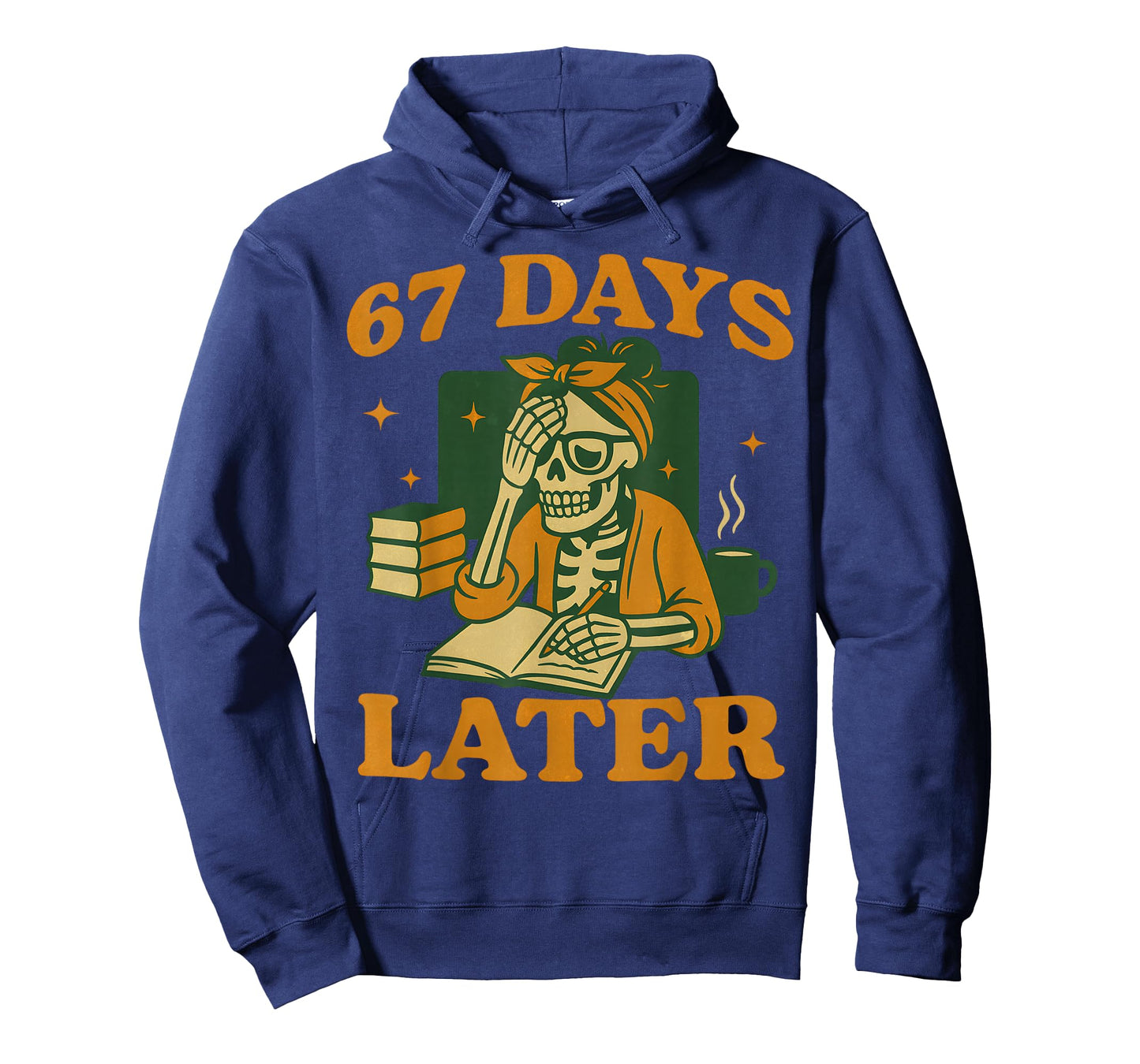 67th Day of School Teacher Skeleton Funny 6 7 Meme Six Seven T-Shirt