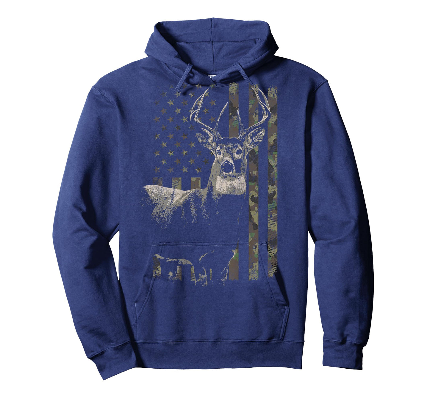 Hunting Camo American Flag Deer Camouflage (Design on Back) T-Shirt