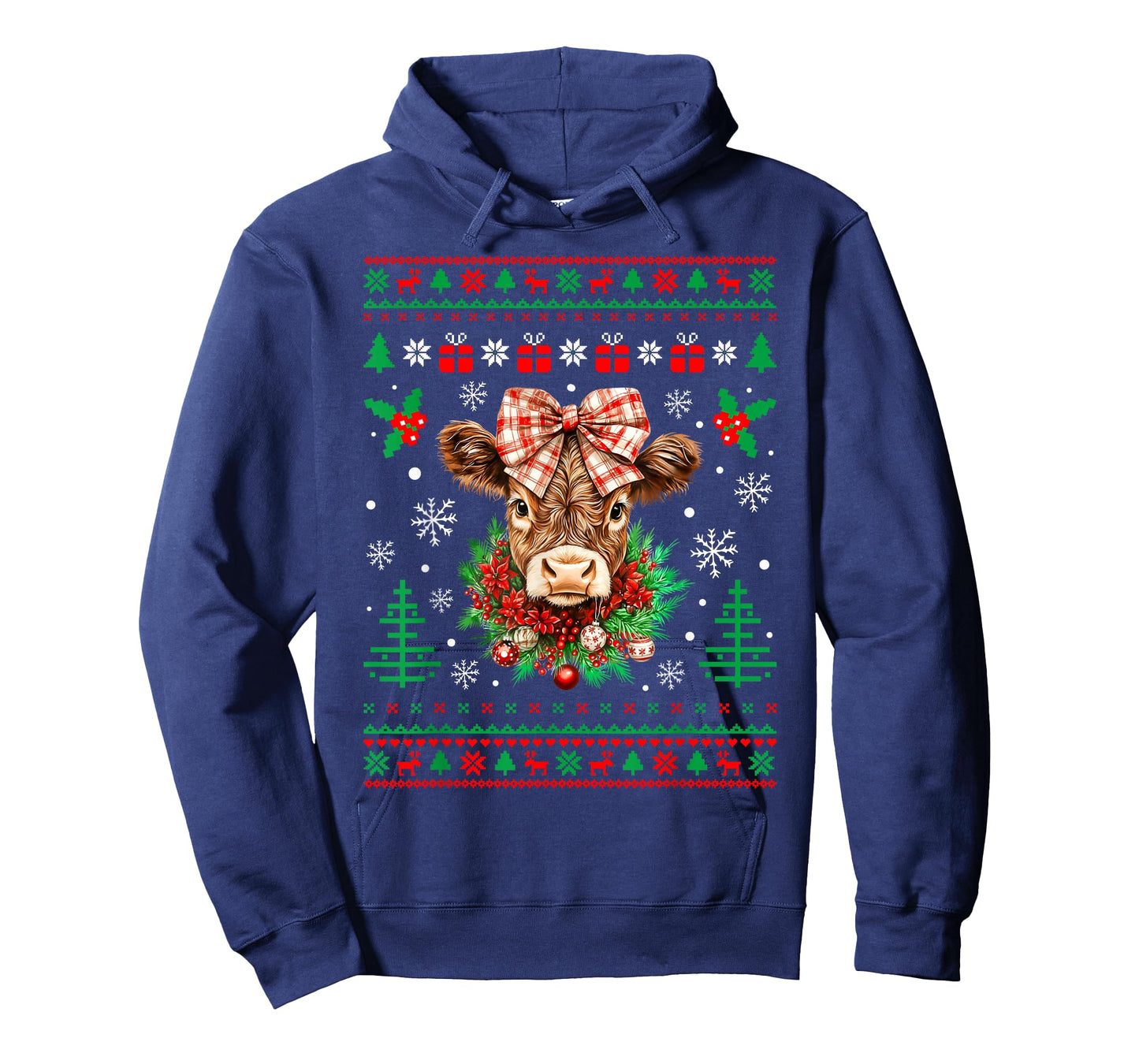 Cow Christmas Western Cowgirl Cowboy Ugly Xmas Sweater T-Shirt