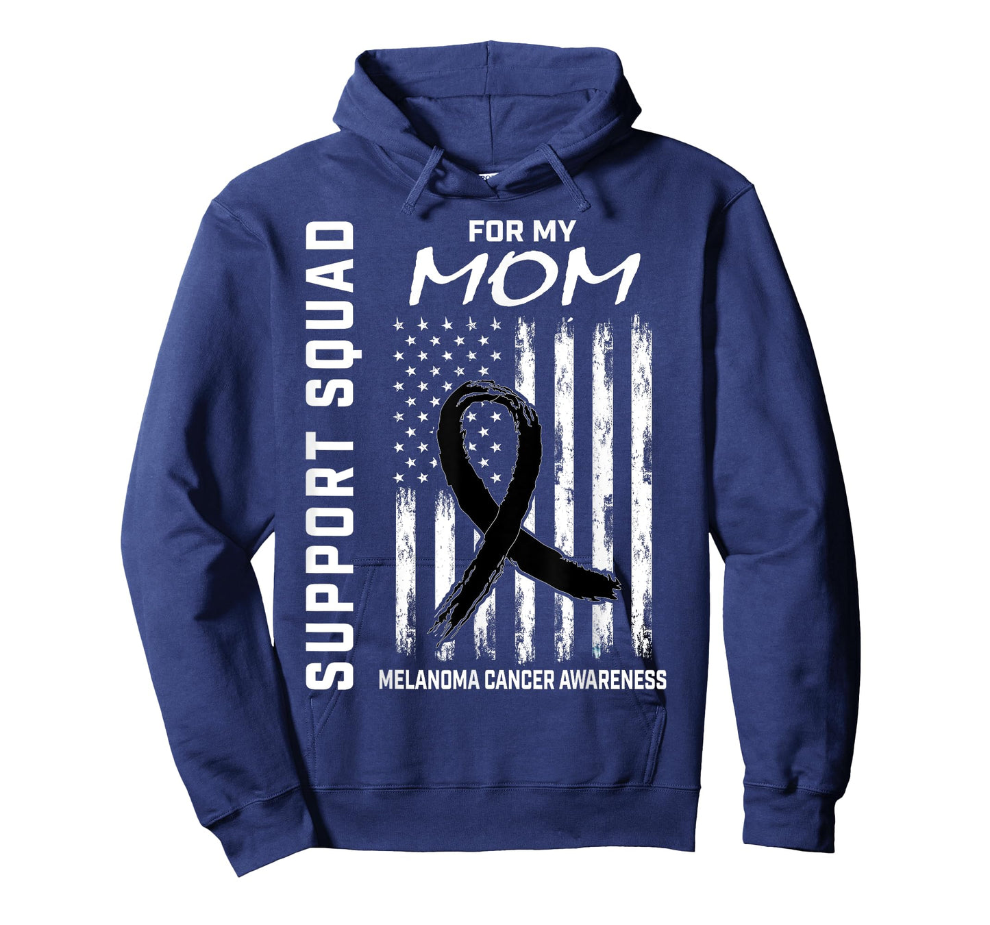 Black Melanoma Cancer Awareness Flag Mom Support Products T-Shirt