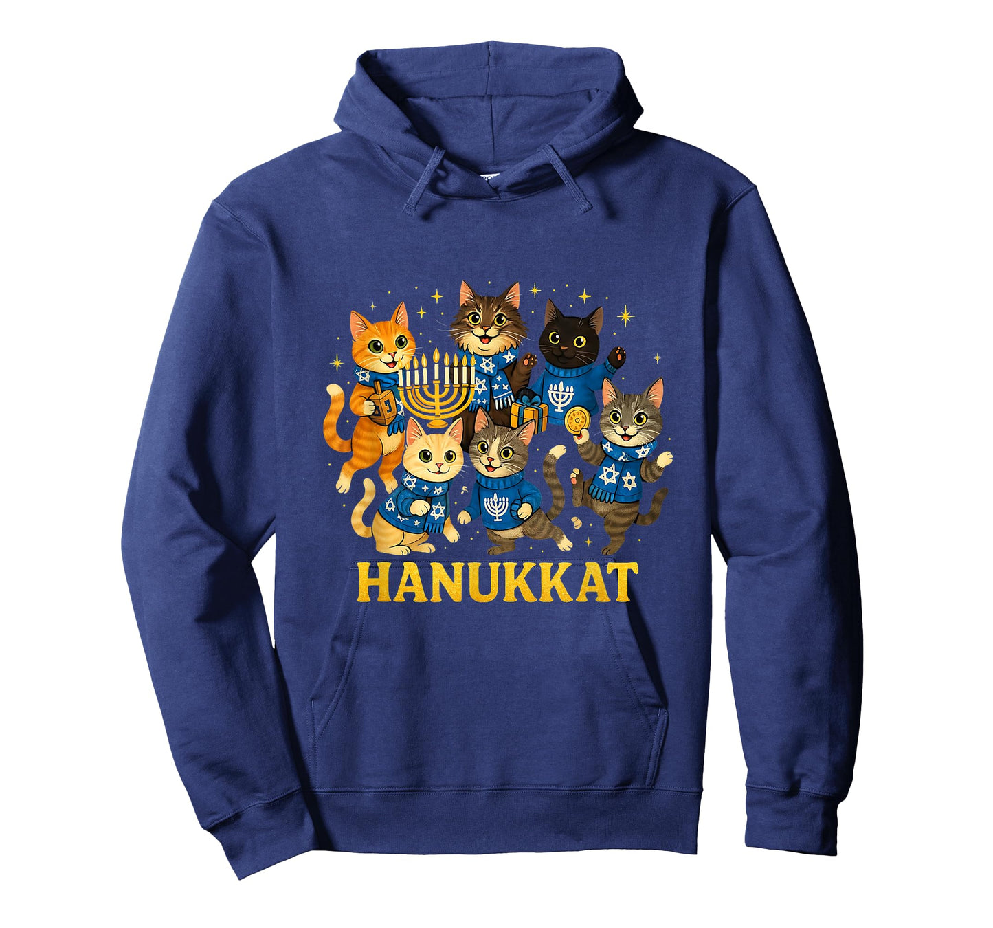Hanukkat Cute Cats Hanukkah Menorah Design T-Shirt
