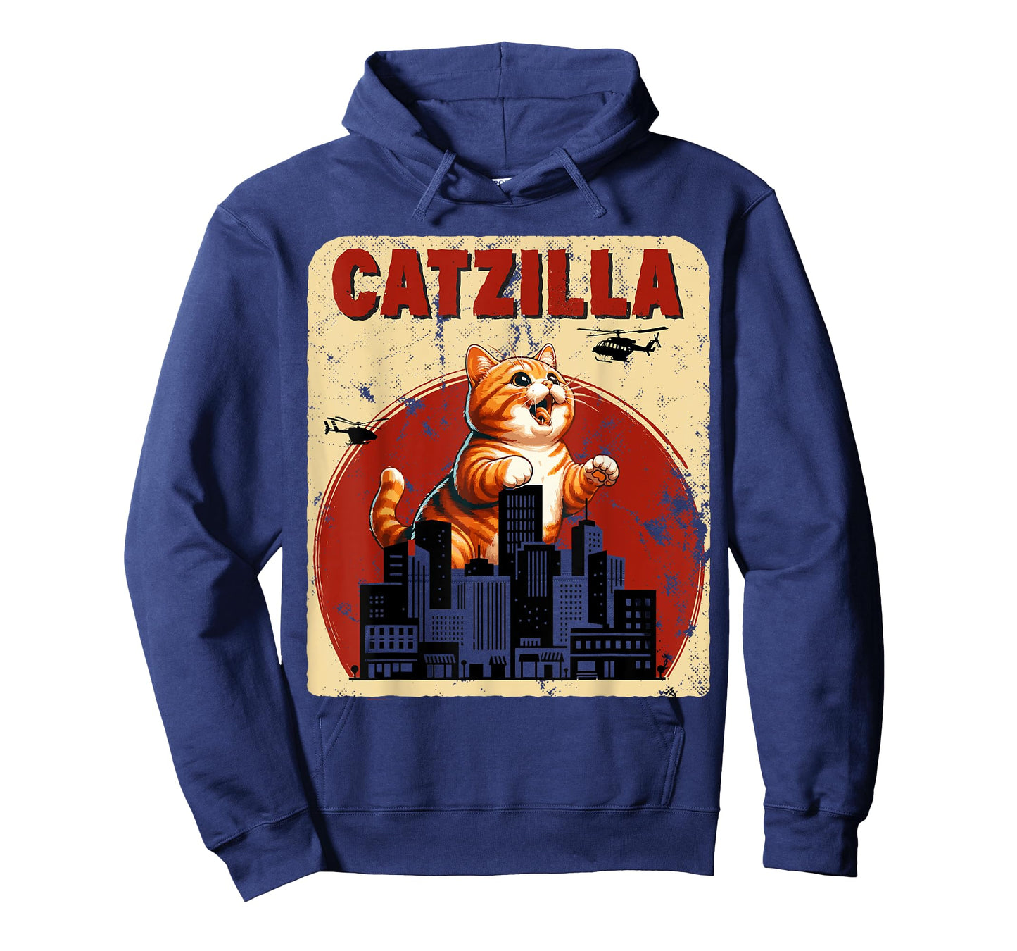 Catzilla Funny Giant Orange Tabby Cute Classic Japanese Film T-Shirt