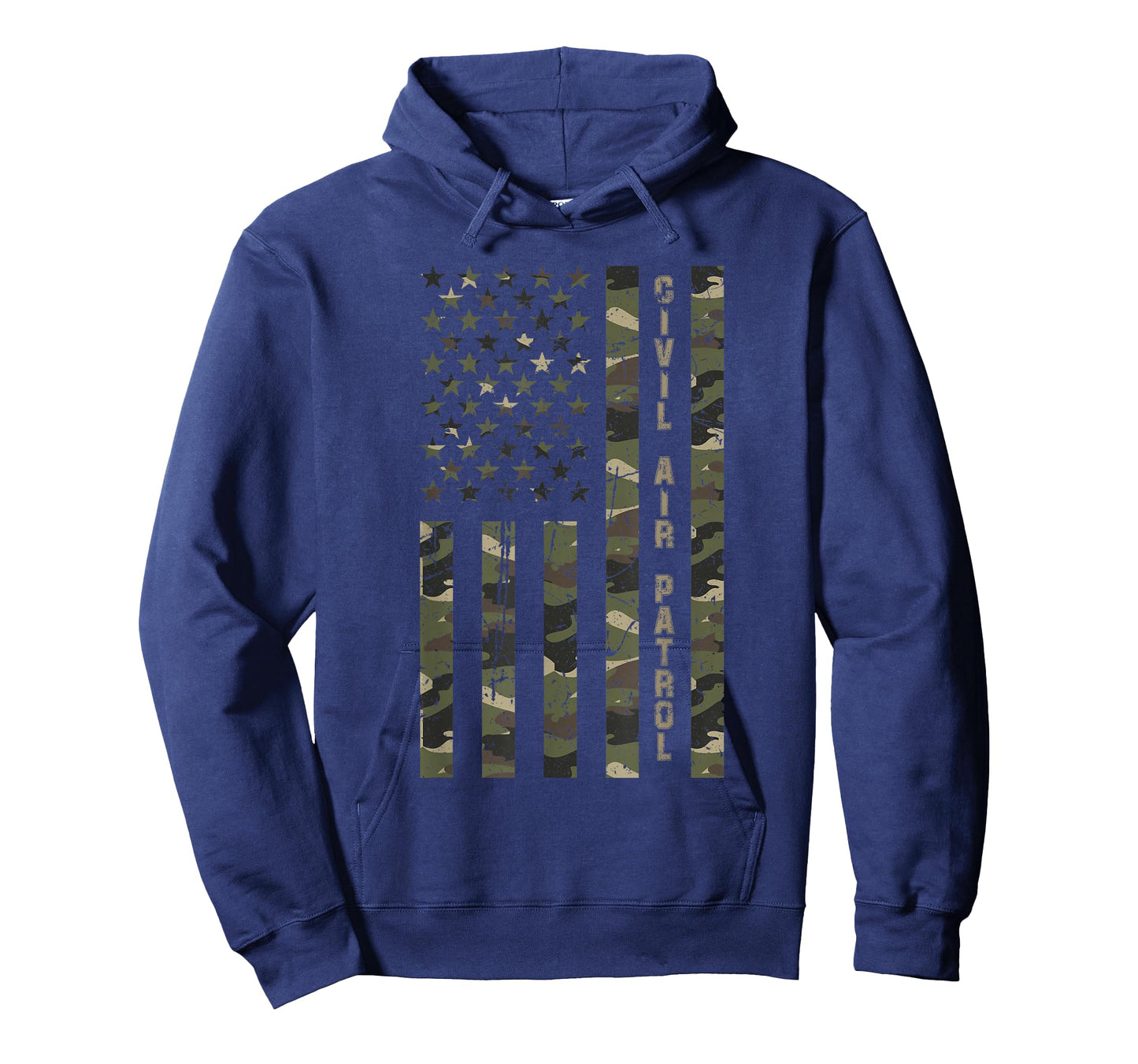 Civil Air Patrol United States Distressed Camo w US Flag T-Shirt