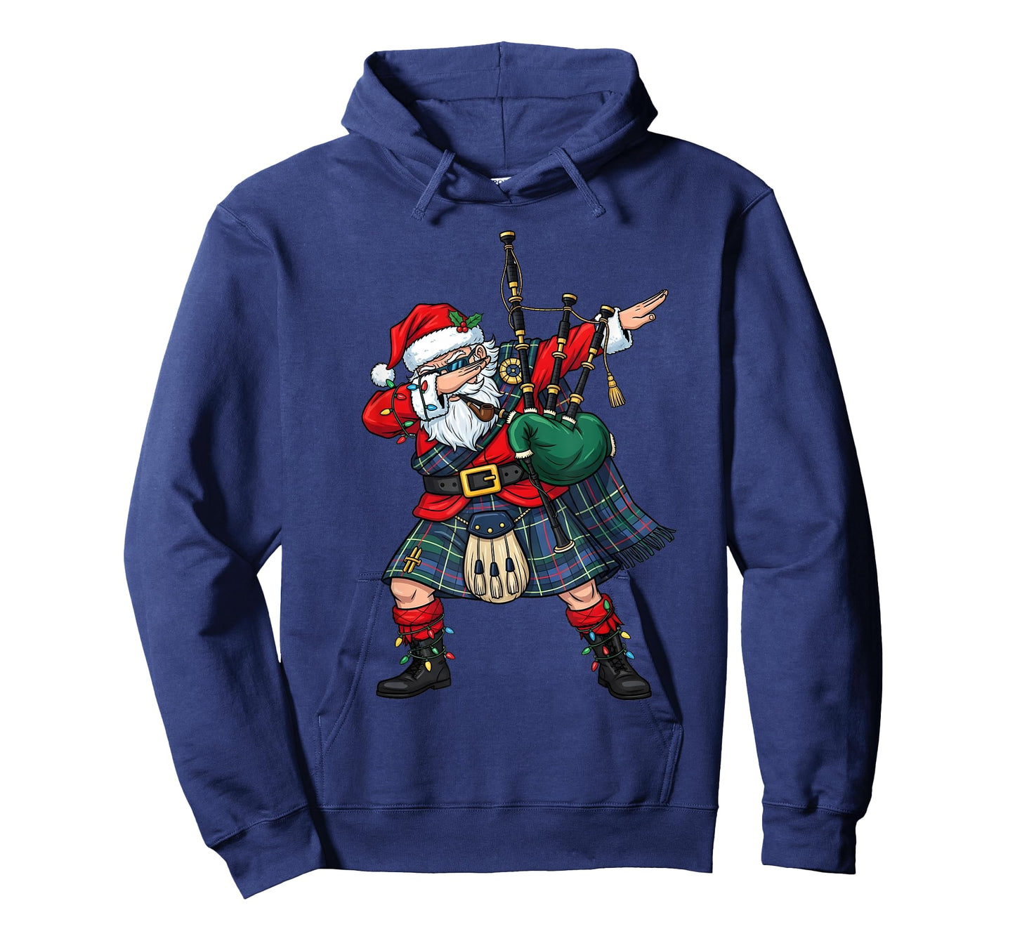 Christmas Santa Playing Scottish Bagpipes Funny Holiday Dab T-Shirt