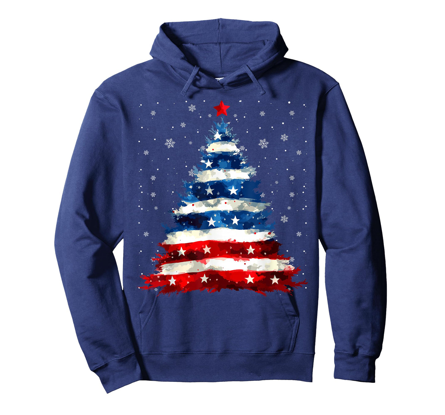 Funny Christmas Tree USA Flag Merry Christmas Pajamas Xmas T-Shirt