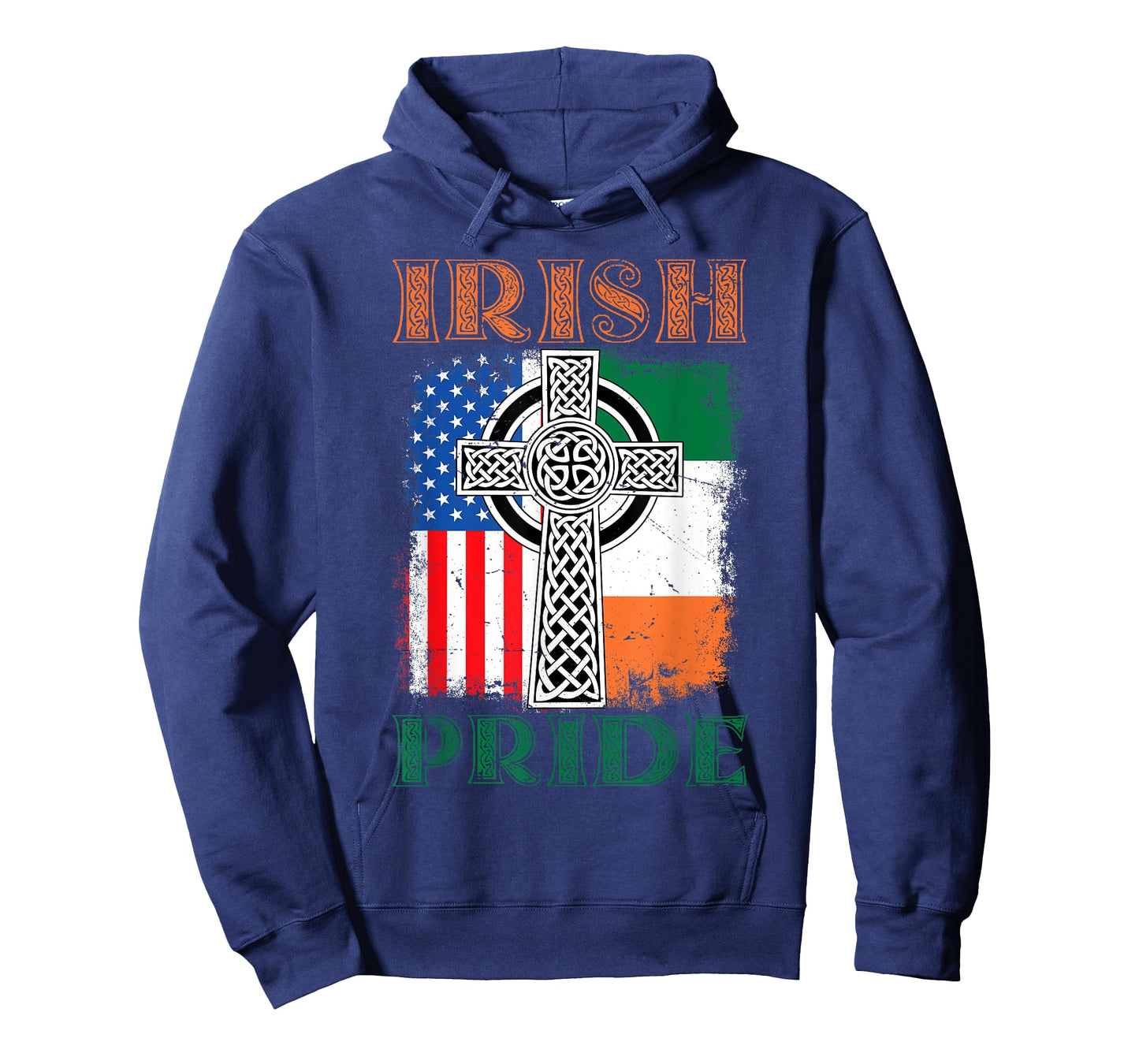 Irish Pride Celtic Cross Ireland & USA Flag St Patricks Day T-Shirt