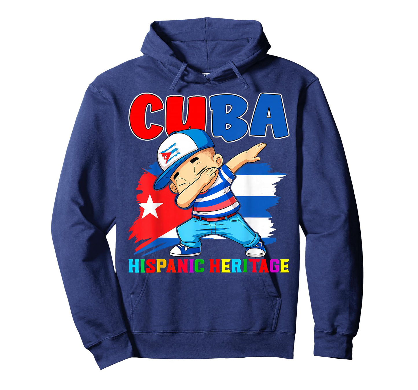 Hispanic Heritage Month Cuban Flag Cuba Dabbing Boys Kids T-Shirt
