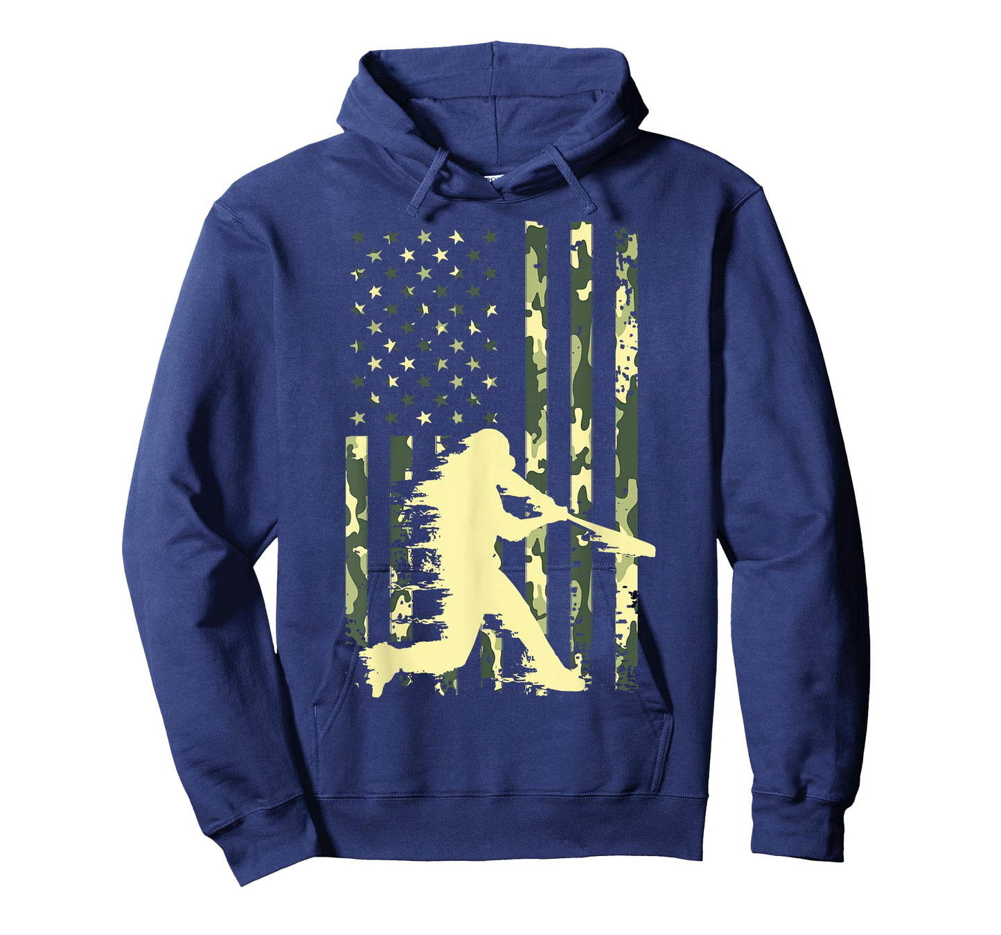 Baseball Player American Flag USA Camo Patriotic Graphic T-Shirt