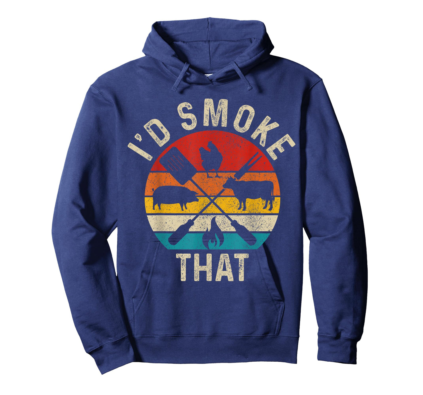 Chef Butcher BBQ I'd Smoke That Funny Father's Day Vintage T-Shirt