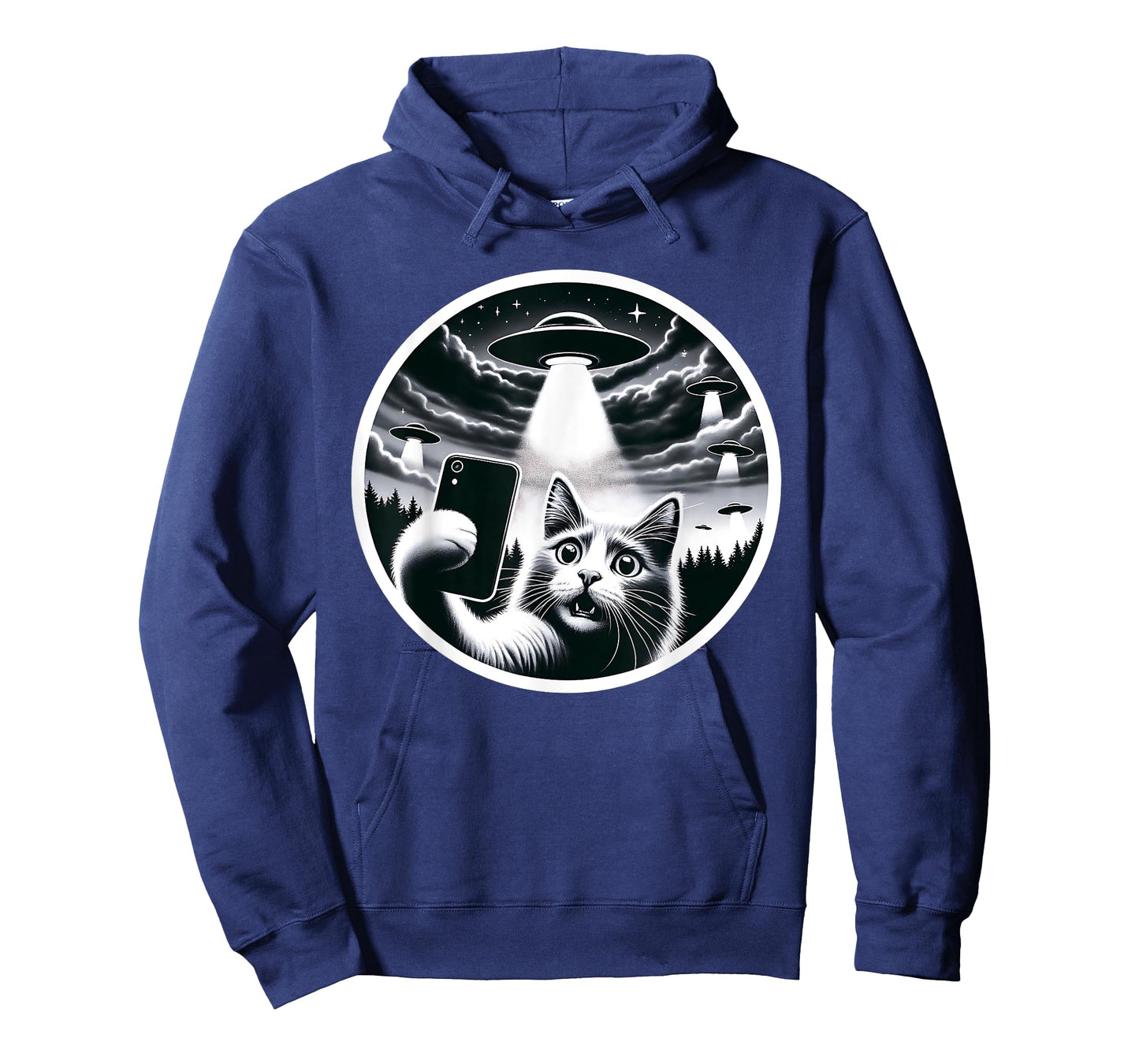 Whisker-ed Away: Cat's Hilarious UFO Abduction Selfie T-Shirt