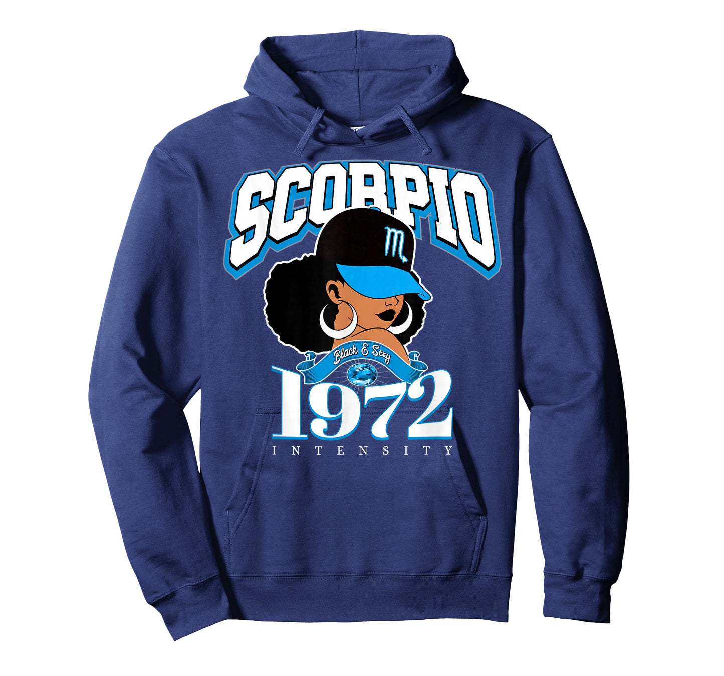 Scorpio 1972 Zodiac Year Melanin Skin Afro Diva Traits T-Shirt