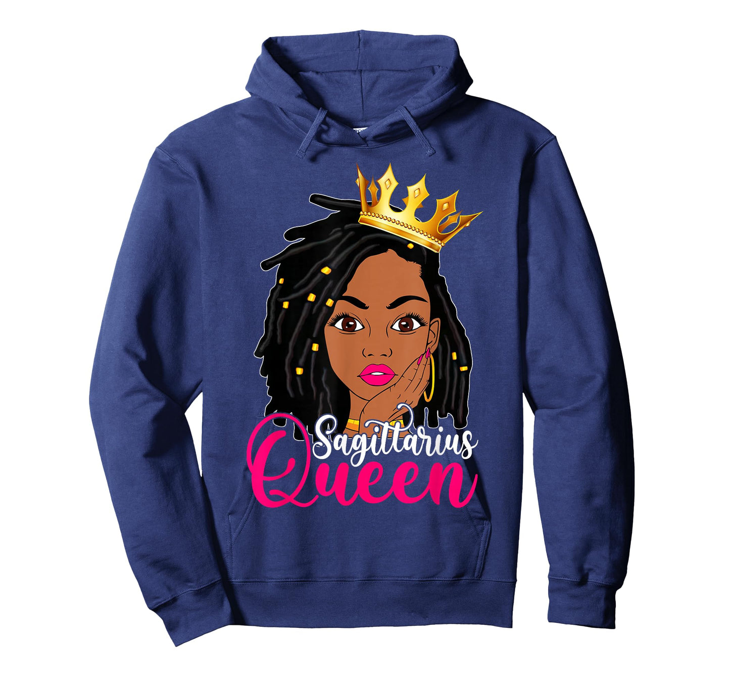 Sagittarius Loc'd Woman Black Queen Birthday Zodiac Sign T-Shirt