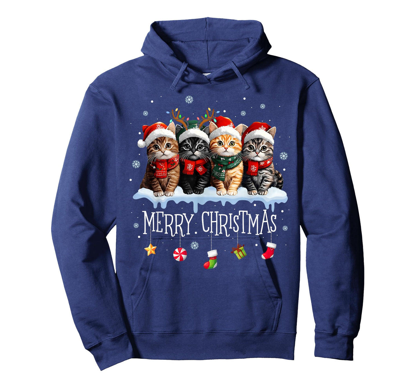 Meowy Catmas Cat Christmas Tree Xmas Girls Boys Funny Cat T-Shirt