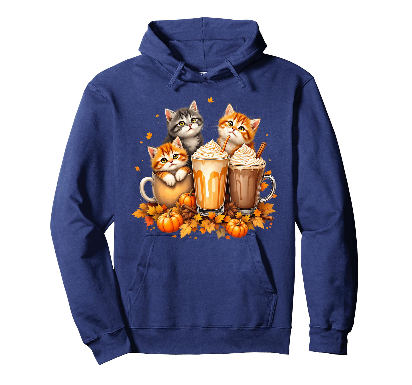 Cute Coffee Cats - Pumpkin Spice Latte Kitten Autumn Fall T-Shirt
