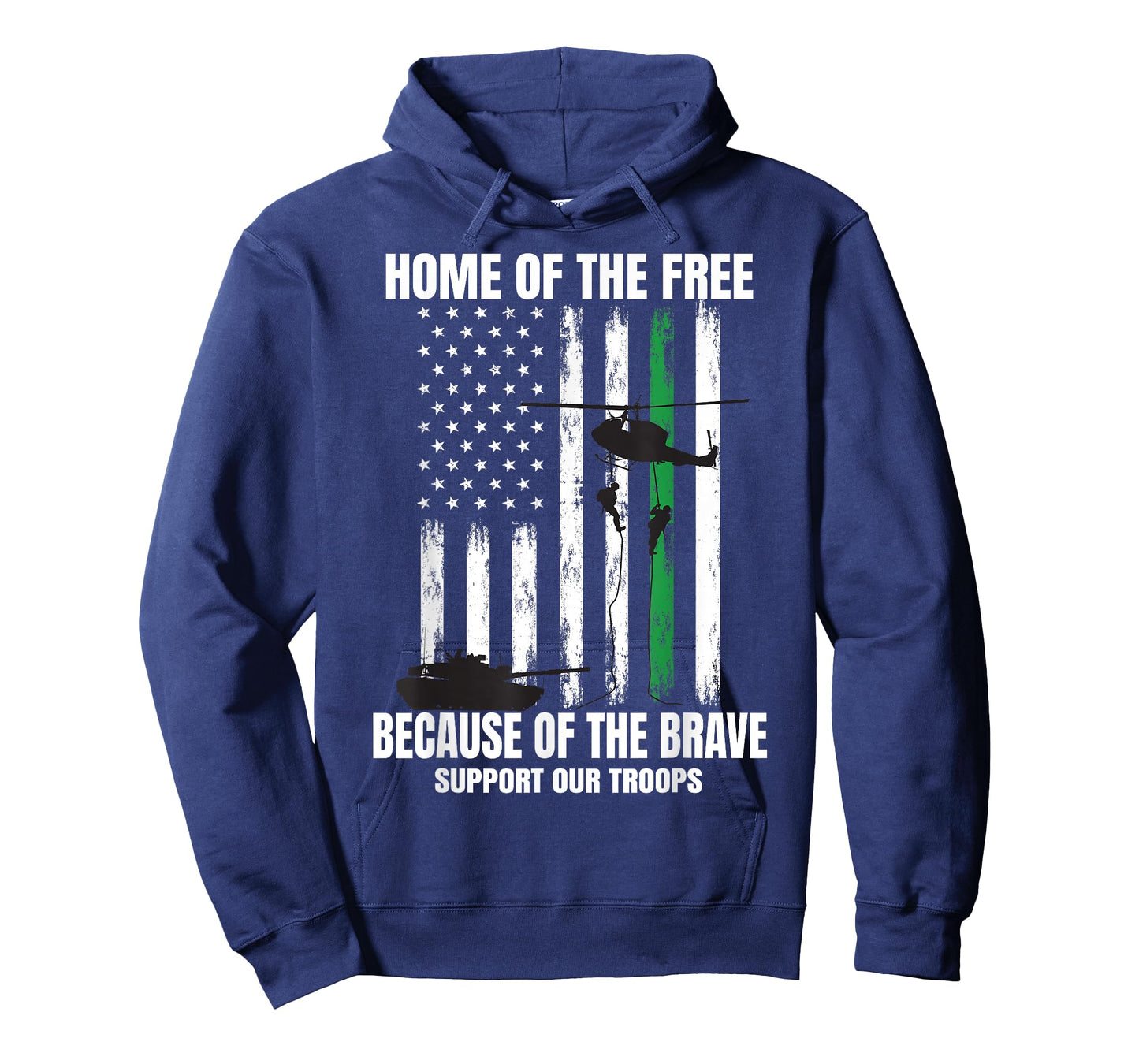 Support Military American Flag Thin Green Line Veterans Gift T-Shirt