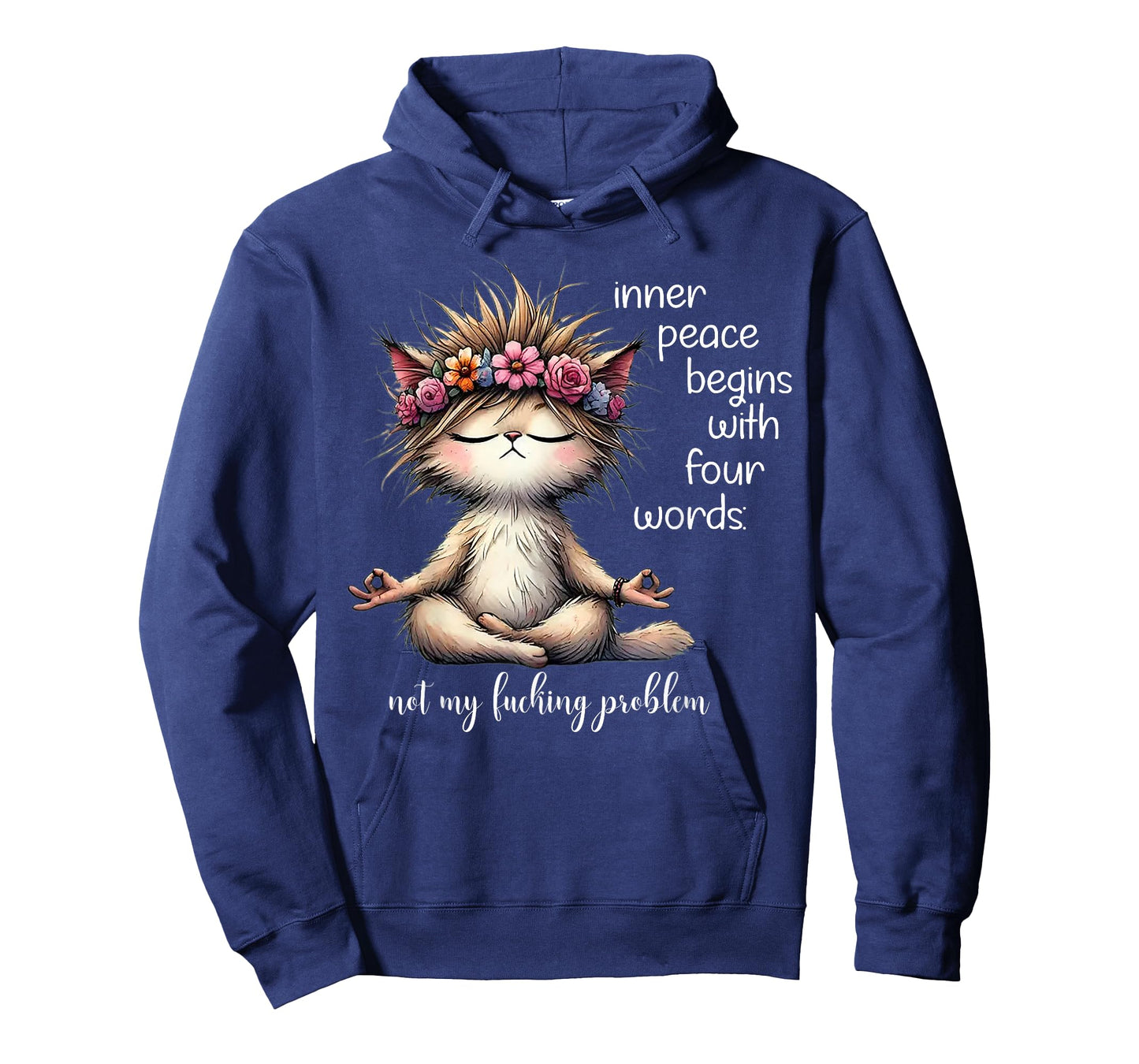 Meditating Cat Inner Peace Begins With Four Word Not My Fuck T-Shirt