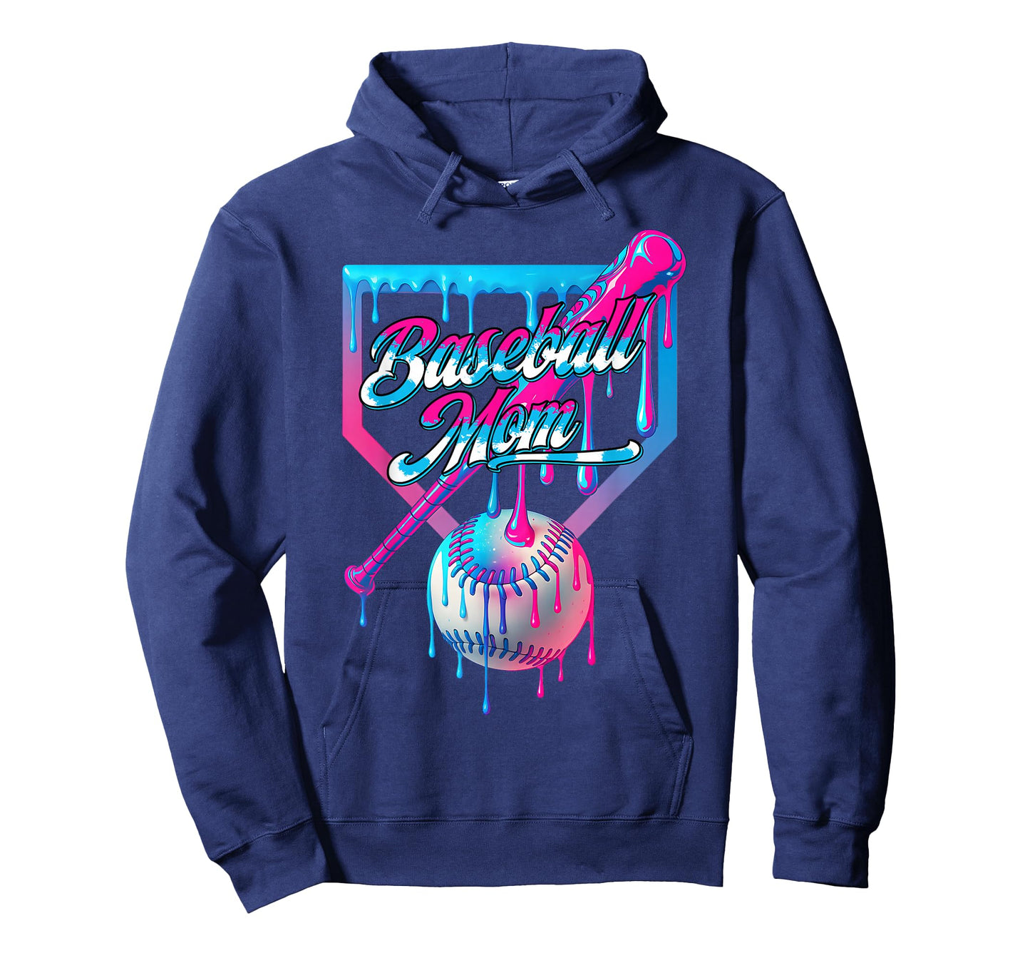 Funny Mom Mama Mothers Day Baseball Ice Cream Drip Birthday T-Shirt