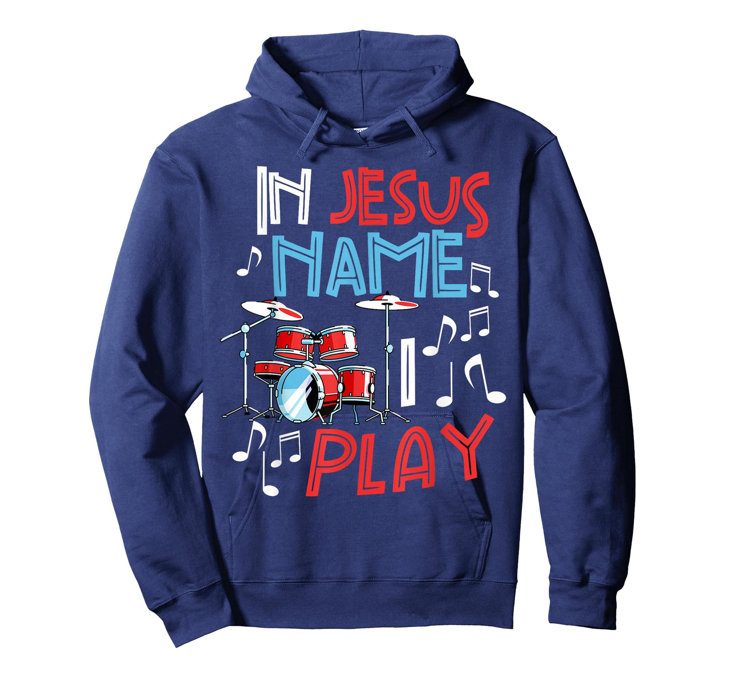 In Jesus Name I Play Christian Church Music Drums Player T-Shirt