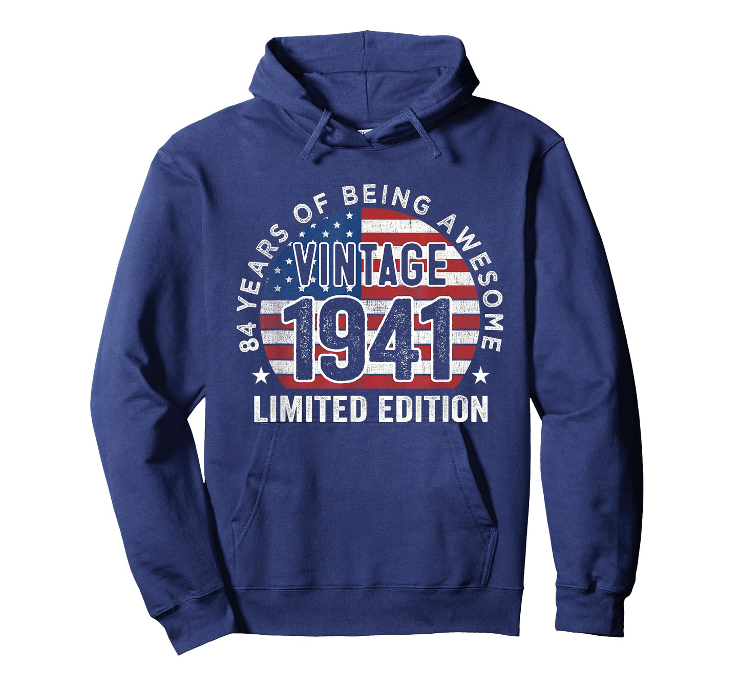 84th Birthday Gifts Men Vintage 1941 84 Years Old USA Flag T-Shirt