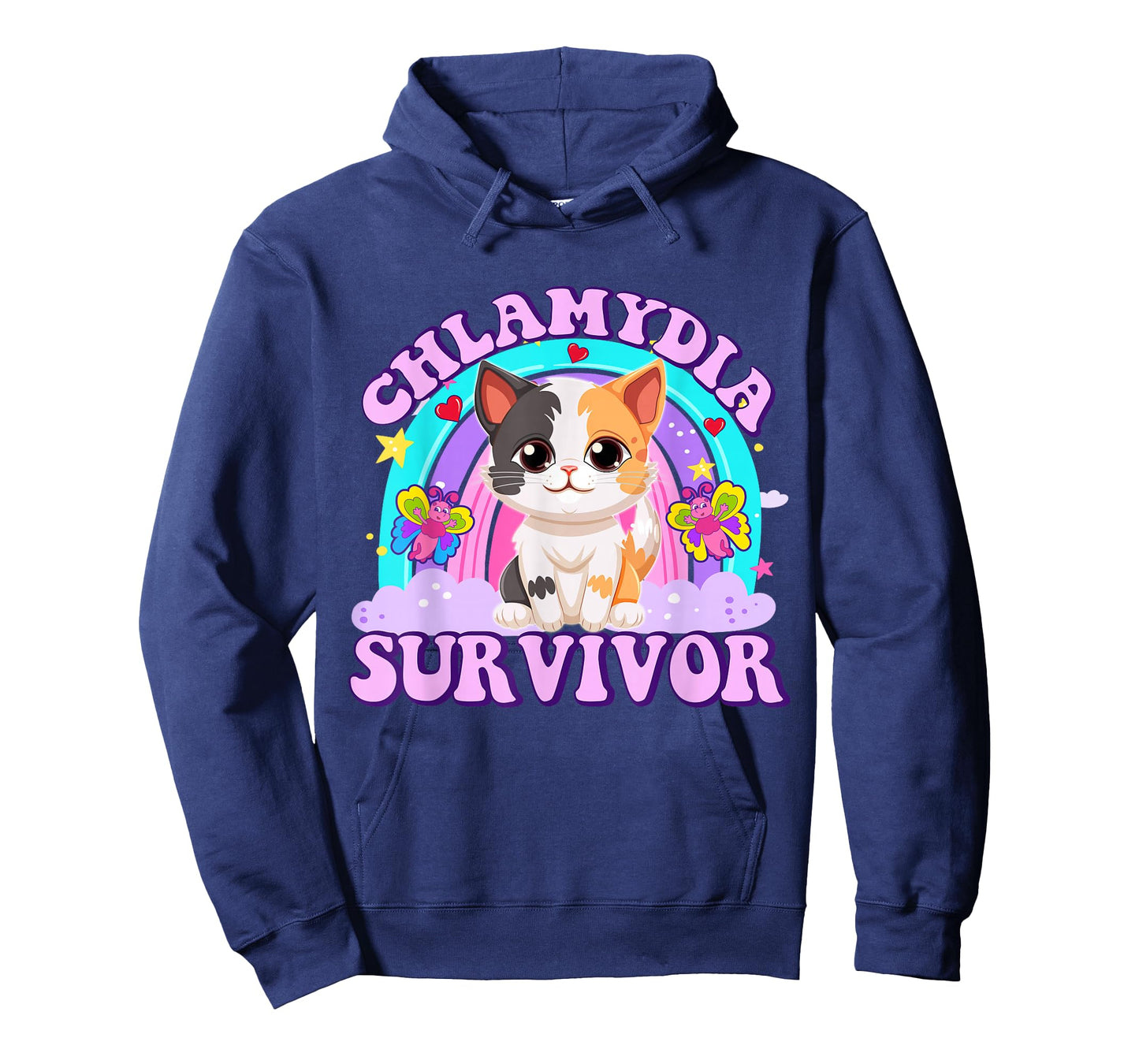 Chlamydia Survivor Funny Cat Sarcastic Y2K Inappropriate T-Shirt