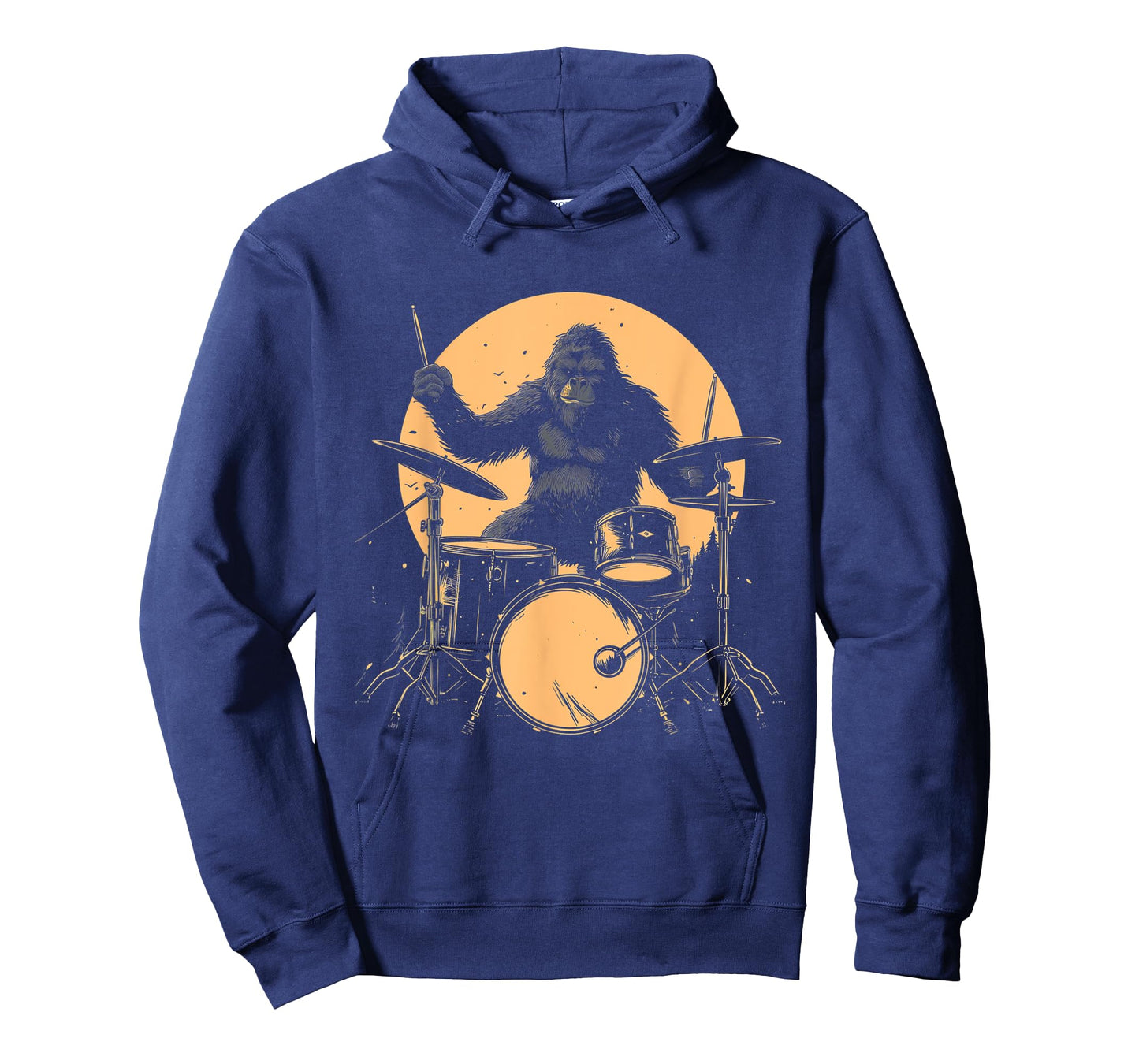 Drummer Bigfoot Playing Drums Funny Sasquatch Drumming T-Shirt