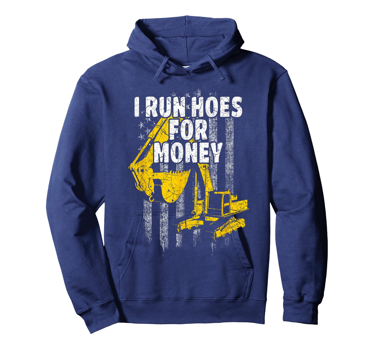 Heavy Equipment Operator I Run Hoes for Money USA Flag T-Shirt