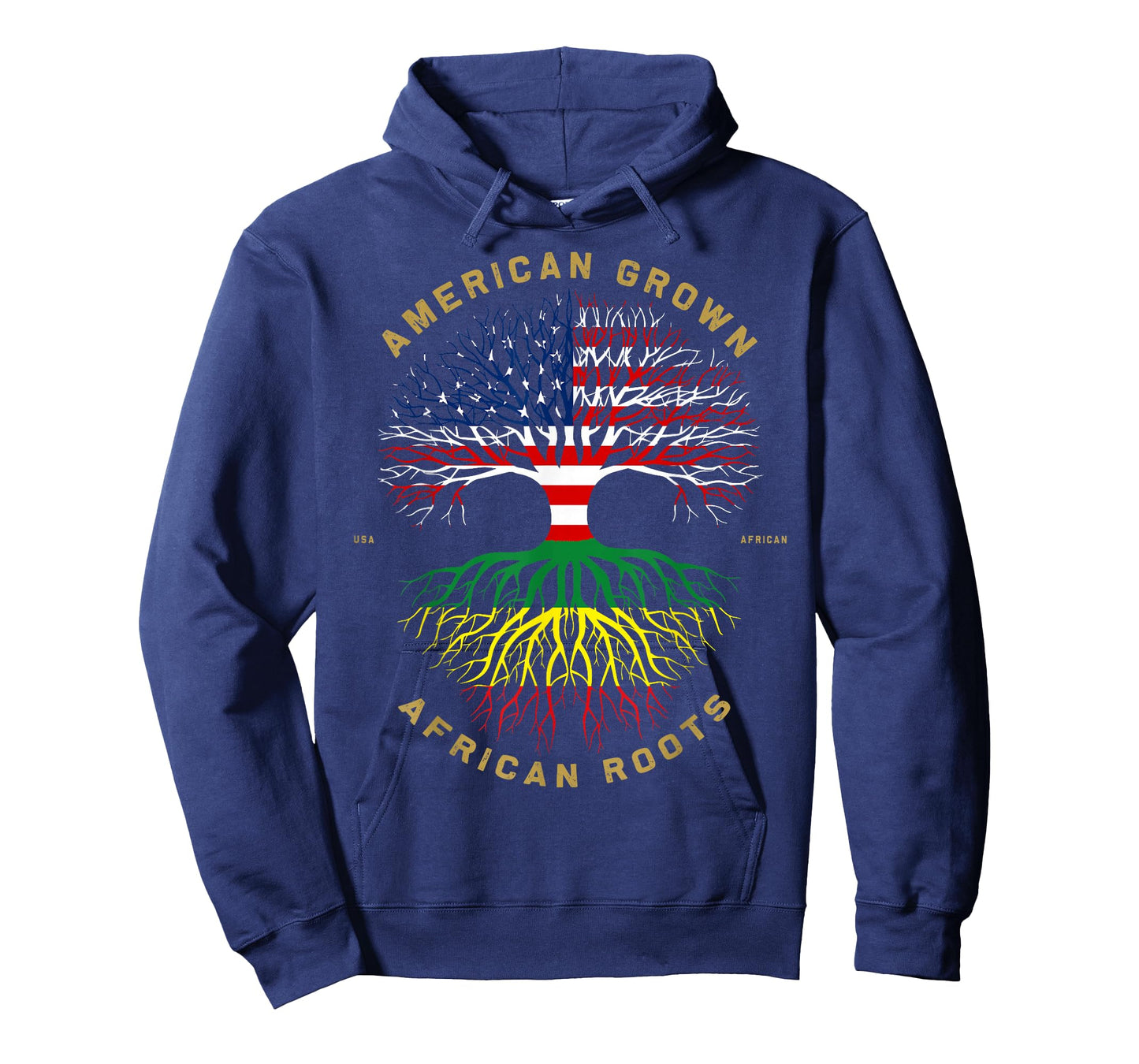 American Grown with African Roots Tree USA Flag Unique T-Shirt