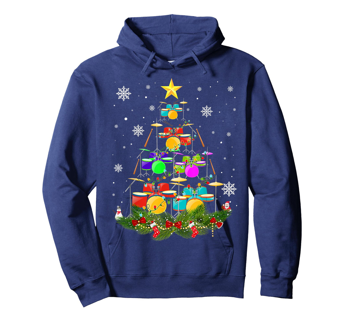 Funny Drummer Santa Christmas Gift Drum Drummer Xmas T-Shirt