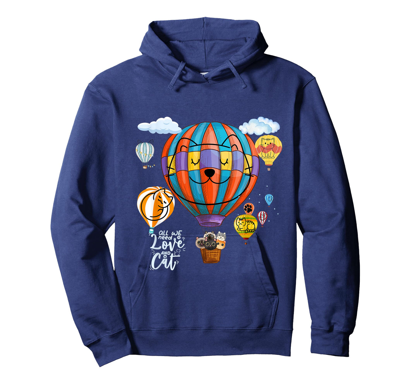 Fun Cats On Hot Air Balloons Men Women T-Shirt
