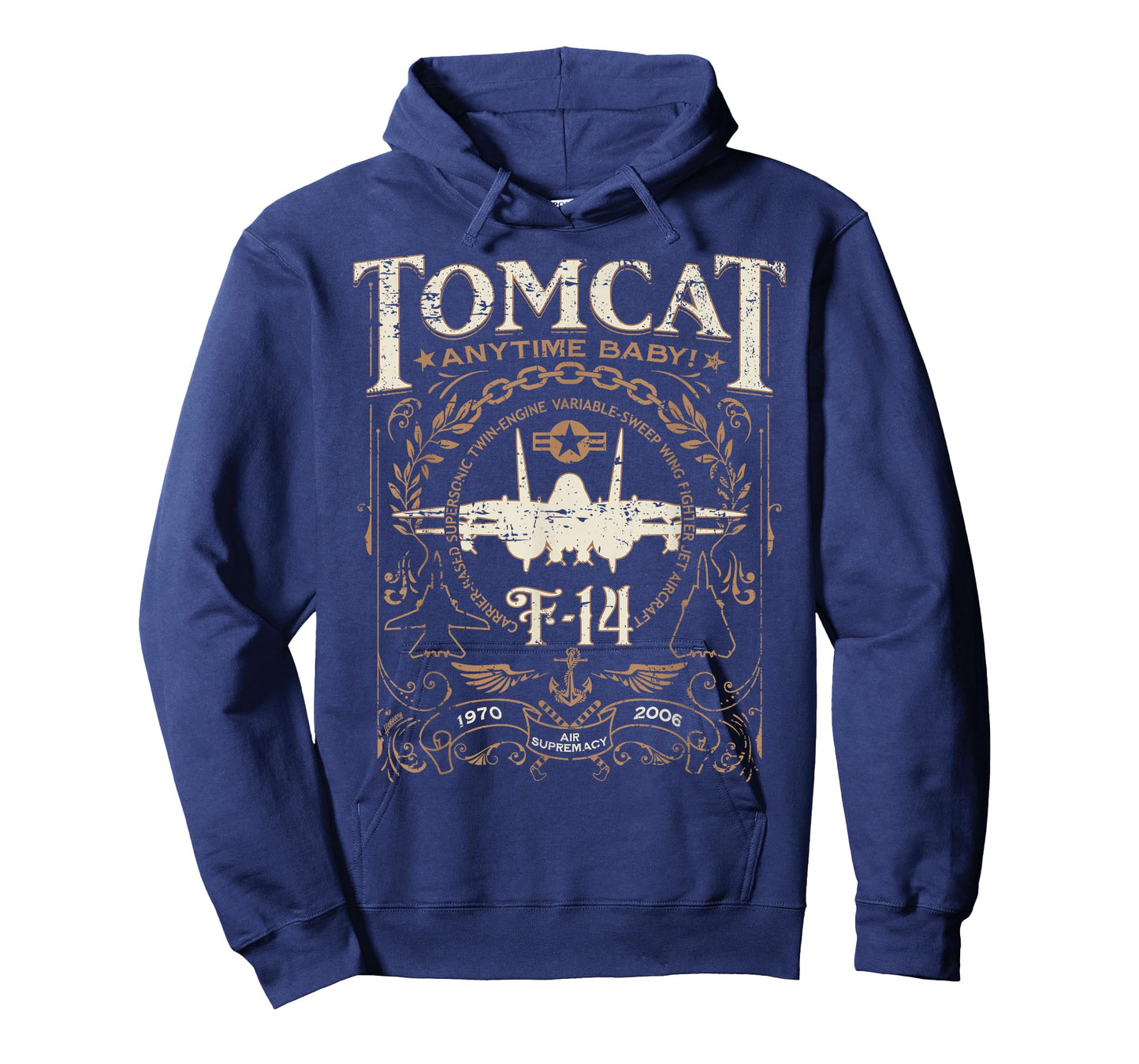 Classic F-14 Tomcat Military Fighter Jet Distressed Design T-Shirt