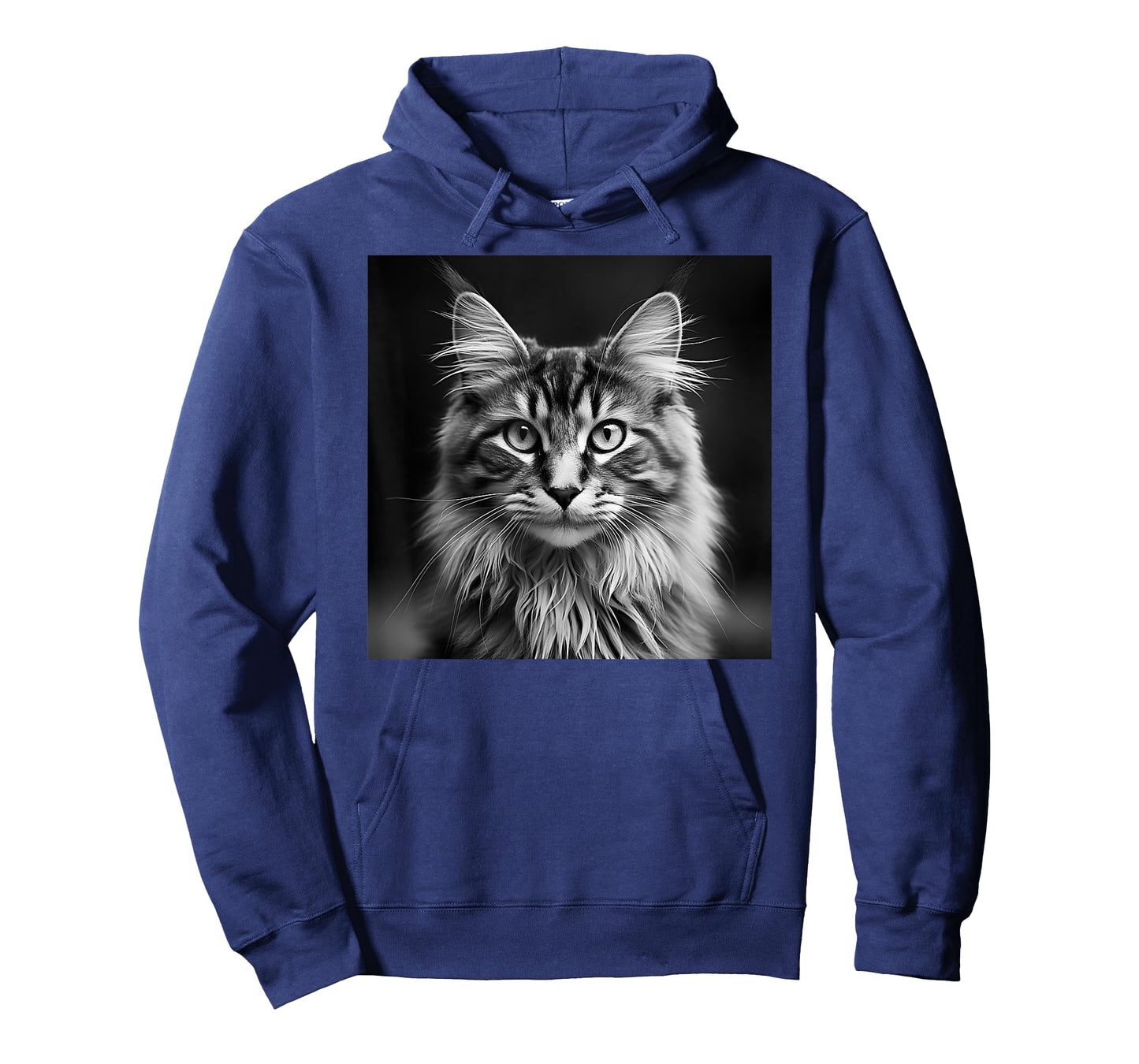 Maine Coon Cat Cinematic Black And White Photography T-Shirt