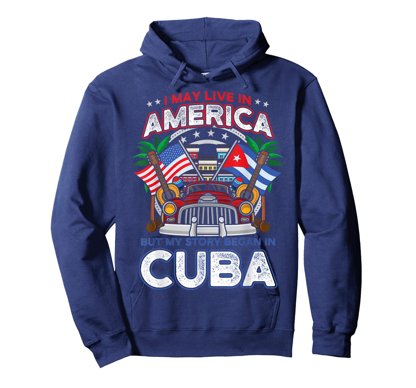 My Story Began in Cuba American Cuban Flag Roots Classic Car T-Shirt
