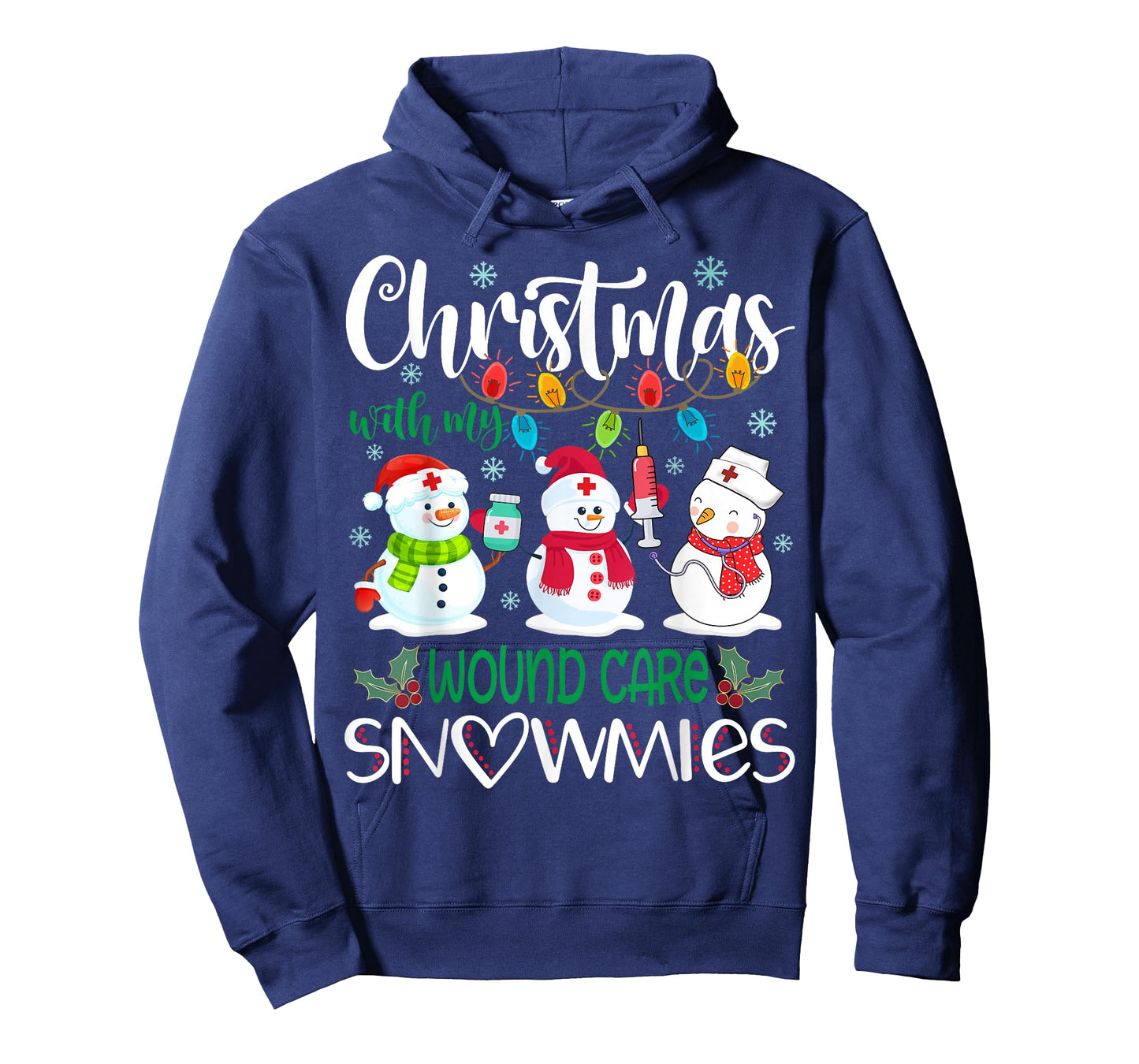 Christmas With My Wound Care Snowmies Nurse Stethoscope T-Shirt