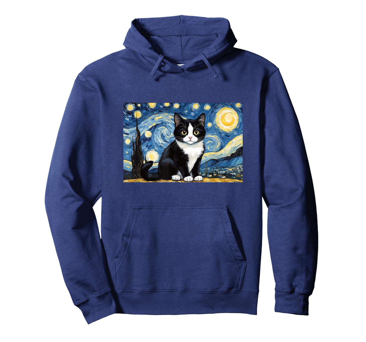 Cat Tuxedo Funny Design Starry Night T-Shirt