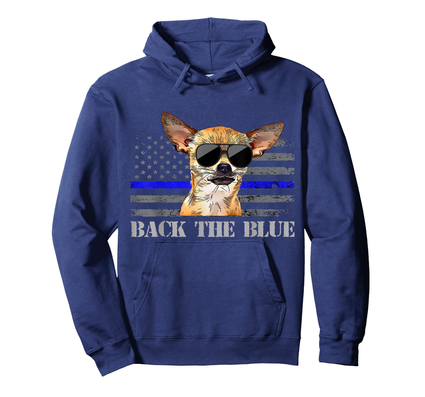 Chihuahua Thin Blue Line American Flag Police Dog T-Shirt