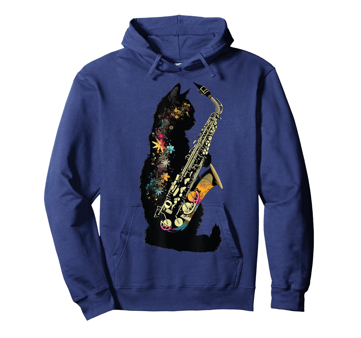 Cat With Saxophone Cat Playing Saxophone T-Shirt for Men Women Kids