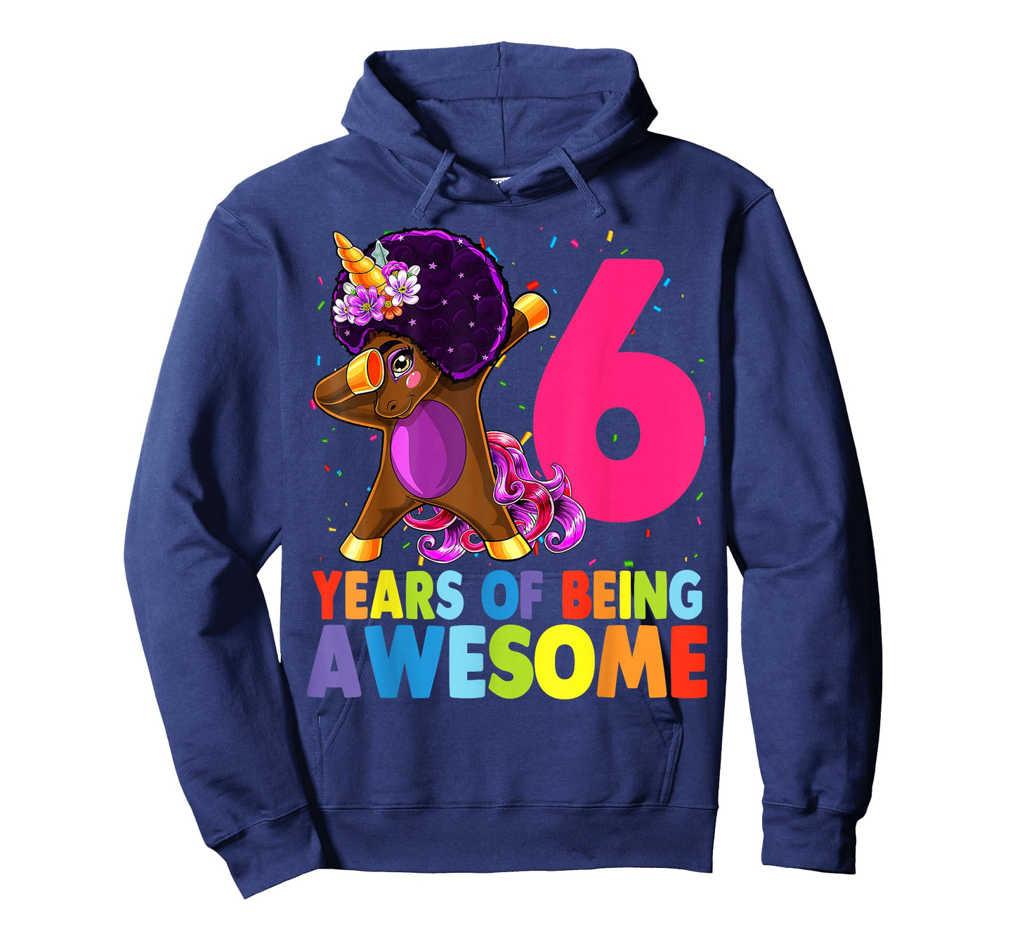 6th Birthday Dabbing Unicorn Afro Party Gift 6 Years Old T-Shirt