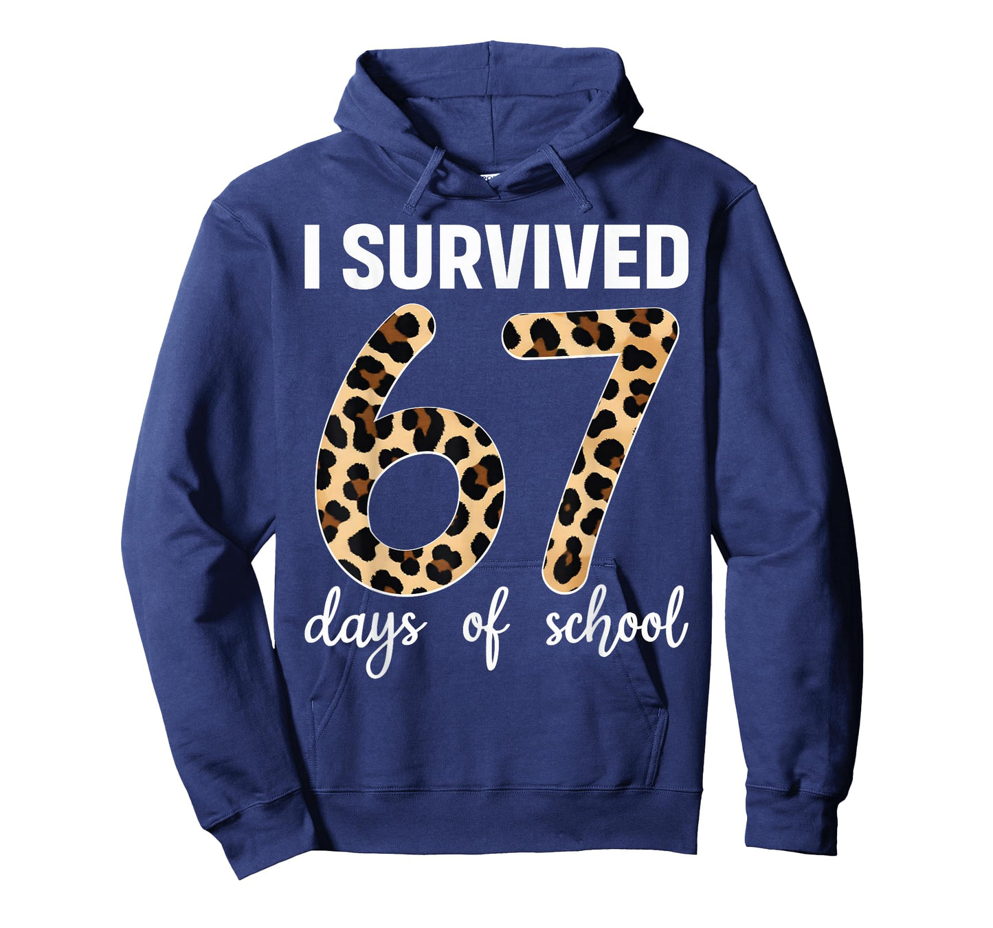 I Survived 67 Days of School Students Teachers Leopard Girls T-Shirt