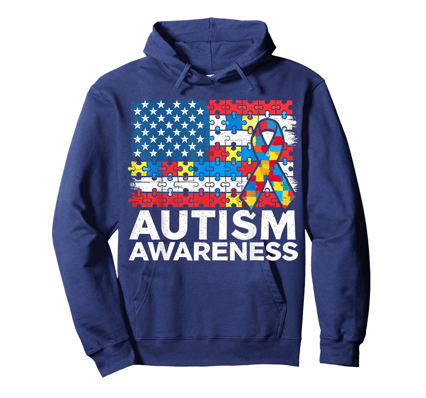 Autism Awareness Mom Dad USA flag Autism Awareness Month T-Shirt