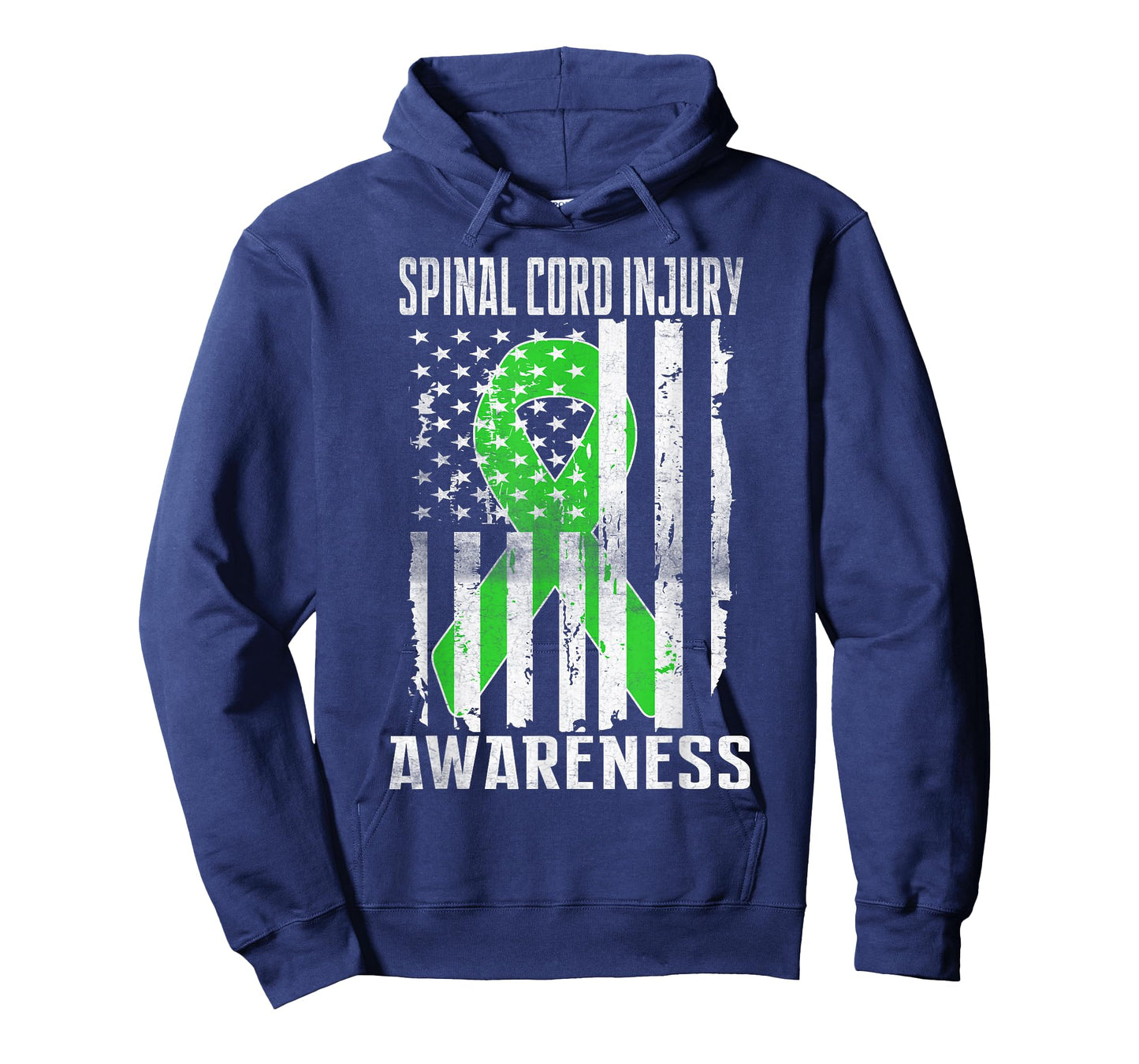 Spinal Cord Injury Awareness Day USA Flag Ribbon Lime Green T-Shirt