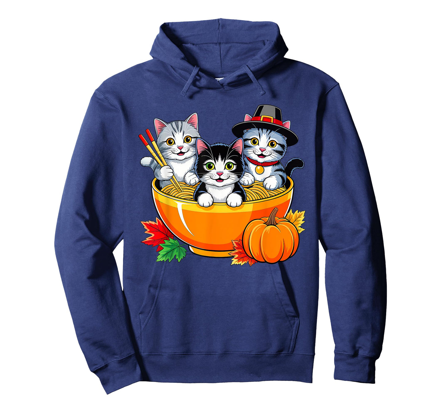 Thanksgiving Cats Ramen Kitten Anime Thankful Fall Men Women T-Shirt