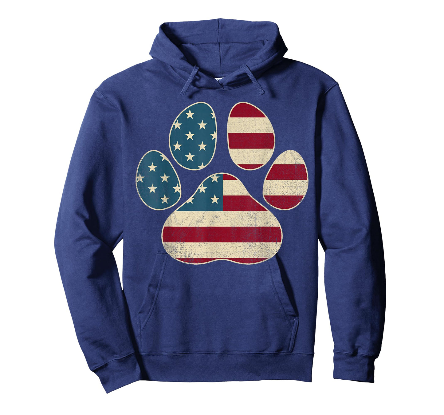 Vintage USA Flag 4th of July Paw Print Patriotic Dog Lover T-Shirt